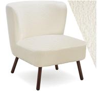 tectake®, Poltrona scandinava da cocktail, poltrona relax di design, moderna e comoda, poltrone salotto, poltroncina da camera, Poltroncina salotto da lettura - Bou ianco Avorio