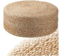 TecTake® Pouf Elipse in Juta, Fatto a Mano, Stile Boho, Imbottitura Soffice e Confortevole, Resistente e Indeformabile, Facile da Pulire, Design Accogliente, Arredo, Pouf da Salotto