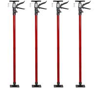 tectake® Puntelli telescopici regolabili 18x7x115cm, Set 4 Pezzi Asta Telescopica fino a 290 cm, Portata 30 kg ciascuno, Piastra di supporto antiscivolo, Supporto Solai, Cartongesso, Edilizia - Rosso
