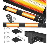 Tectake® Radiatore a Infrarossi 3000W, Cassa in Alluminio, Inclinabile, Riscaldamento Infrarossi con 3 Livelli di Potenza, Telecomando, Adatto ai Soggetti Allergici - Nero