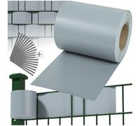 tectake® Rotolo Recinzione PVC 19 cm, Clip Montaggio, Resistente UV, Facile Installazione, Protezione Intemperie, Antistrappo, Frangivista Balcone, Paravento da Esterno - 70 m, Grigio