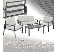 Salottino Da Giardino Set Da Esterno Lounge In Alluminio Poltrone Divano Tavolo