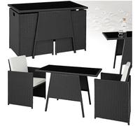 Salottino Rattan 2+1 Set Giardino Sedie Tavolo Robusto Viti Acciaio Inox Nuovo
