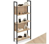 Scaffale scaffalatura alta libreria con 5 ripiani muro legno metallo industrial