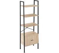 Scaffale alto 4 ripiani armadio mensole libreria legno metallo industrial