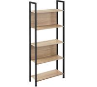 TecTake® Scaffalatura Stile Industriale, Libreria 5 Ripiani, Legno e Acciaio, Scaffale da Parete, Mobile Portaoggetti, Libreria Moderna, Scaffale Design - 62x24x165,5 cm, Industriale Chiaro