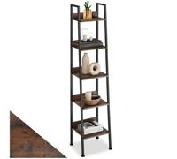 TecTake 801099 Scaffalatura, pannello in truciolato effetto legno, stabile telaio in acciaio (Folkestone, 35,5 x 31,5 x 170,5 cm, industriale scuro)