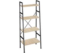 TecTake 800899 Scaffale a scala Liverpool industrial, Quattro ripiani con belle venature, Montaggio semplice e rapido (Chiaro)