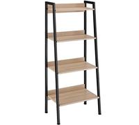 Scaffalatura alta con 4/5 ripiani mensole libreria legno e metallo industriale