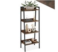 TecTake 801099 Scaffalatura, pannello in truciolato effetto legno, stabile telaio in acciaio (Chatham, 57,5 x 34 x 138 cm, industriale scuro)