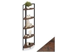 Scaffali ad angolo libreria fiori 5 ripiani effetto legno metallo industriale