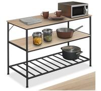 TecTake 801001 Scaffale da cucina Akeley, Pannello di truciolato effetto legno, Stabile telaio in acciaio con ripiano a sbarre (industriale chiaro)