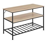 TecTake 801001 Scaffale da cucina Akeley, Pannello di truciolato effetto legno, Stabile telaio in acciaio con ripiano a sbarre (industriale chiaro)