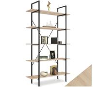 TecTake 800900 Scaffale Glasgow industrial, Cinque ripiani con belle venature, Montaggio semplice e rapido (Chiaro)