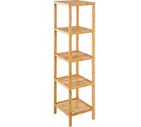 TecTake Scaffale in legno espositore libreria bamboo bagno dispensa ufficio - modelli differenti - (5 ripiani | 33 x 33 x 141 cm | No. 401646)