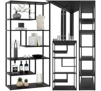 Scaffale con 6 Scomparti a Colonna Libreria Design Industriale Alto Contenitore