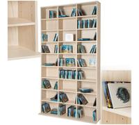 TecTake® Scaffale Porta CD DVD Archiviazione 1080 CD, Supporto di Archiviazione, 27 Piani, Facile da Montare, Materiale MDF con Rivestimento Plastico, Dimensioni 180x102x23,5 cm, Peso 34 kg - Faggio