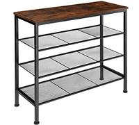 tectake® Scarpiera 80,5 x 30,5 x 72,5 cm, Scarpiera ingresso a scaffale, Stile Industriale, 3 ripiani salvaspazio, Stabile e sicura, Portascarpe con piedi regolabili in altezza - Legno scuro
