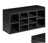 TecTake 800707 Scarpiera con Seduta, Portascarpe in Legno, 10 Paia di Scarpe, Cuscino, 103,5x48x30cm - disponibile in diversi Colori (Nero-Nero | No. 403171)