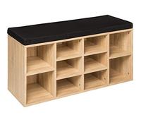 TecTake® Scarpiera Ingresso, Portascarpe con Cuscino, Scarpiera Legno, Panca Salvaspazio, 103,5x48x30 cmi - Rovere/Nero