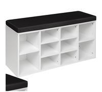 TecTake® Scarpiera Ingresso, Portascarpe con Cuscino, Scarpiera Legno, Panca Scarpiera, Mobile Ingresso, Contenitore Scarpe, Armadio Scarpe, Scarpiera Salvaspazio, 103,5x48x30 cmi - Bianco/Nero