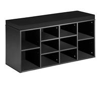 TecTake® Scarpiera Ingresso, Portascarpe con Cuscino, Scarpiera Legno, Panca Scarpiera, Mobile Ingresso, Contenitore Scarpe, Armadio Scarpe, Scarpiera Salvaspazio, 103,5x48x30 cmi - Nero/Nero