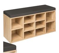 TecTake® Scarpiera Ingresso, Portascarpe con Cuscino, Scarpiera Legno, Panca Scarpiera, Mobile Ingresso, Contenitore Scarpe, Armadio Scarpe, Scarpiera Salvaspazio, 103,5x48x30 cmi - Quercia