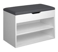 TecTake® Scarpiera salvaspazio slim, Comoda Seduta Imbottita, Panca Portascarpe, Scarpiera ingresso con Ripiani Aperti, Facile da Montare, Mobile Porta Scarpe - 60 x 30 x 43,5 cm - Bianco