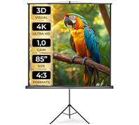 TecTake Schermo proiezione con treppiede Home Cinema videoproiettore 16:9 4:3 HD TV - Disponibili in Diverse Misure - (152x152cm | No. 402513)