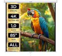 TecTake Schermo per proiezione home cinema videoproiettore 16:9 4:3 HD TV - disponibili in diverse misure - (152x152cm | 84" | No. 402081)