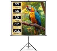 TecTake Schermo proiezione con treppiede Home Cinema videoproiettore 16:9 4:3 HD TV - Disponibili in Diverse Misure - (152x152cm | No. 402513)