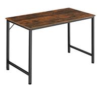 TecTake® Scrivania Moderna, Scrivania Regolabile In Altezza, Design Industriale, Scrivania In Legno, Struttura In Acciaio, Tavolo da Studio, Scrivania Ufficio - 120x50x75,5 cm, Industriale Scuro