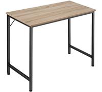 TecTake® Scrivania Moderna, Scrivania Regolabile In Altezza, Design Industriale, Scrivania In Legno, Struttura In Acciaio, Tavolo da Studio, Scrivania Ufficio - 80x50x75,5 cm, Industriale Chiaro