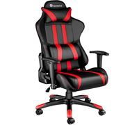 TecTake® Sedia da Gaming per Gamer, Poltrona da Ufficio con Poggiatesta, Braccioli, Schienale Regolabile, Sedia Ufficio Ergonomica con Imbottitura Extra Spessa e Supporto Lombare - Nero/Rosso