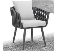 TecTake® Sedia Design a Corda, Sedia da Giardino, Telaio in Alluminio, Resistente alle Intemperie, Facile da Pulire, Estetica Moderna, Perfetta per Giardino, Balcone, Terrazza, Esterno, Interno