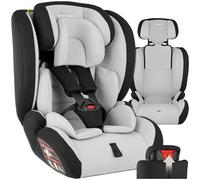 tectake® Seggiolino Auto i-Size con Protezione Impatti Laterali, Poggiatesta Regolabile, Seggiolone Auto Bambino da 15 Mesi a 12 Anni, Omologato ECE R129/03 - Grigio Chiaro/Nero