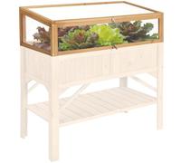 TecTake® Semenzaio a Letto Caldo per Aiuola Rialzata, Fioriera Rialzata da Esterno, Fioriera Legno, Orto Rialzato, Cassoni per Orti Rialzati, Impermeabile, Resistente alle Intemperie - 115x53x34 cm