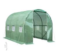 TecTake® Serra da Giardino in Acciaio e PVC, Politunnel con 6 Finestre e Zanzariera, Casetta per Coltivazione Orto e Fiori, Serra per Piante, Resistente al Gelo, 343x200x200 cm