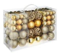 Set di 100 palline natalizie in oro infrangibili decorazioni albero Natale feste