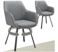 TecTake® Set 2 Sedie Sala da Pranzo Girevoli Imbottite, Sedie Moderne con Braccioli e Schienale, Gambe in Acciaio Verniciato a Polvere, Poltroncine Antiscivolo, Sedie Arredamento Casa - Antracite