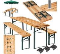 tectake® Set 3 pezzi da Birreria Tavolo e Panche Montaggio Rapido Mobili da