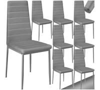 TecTake® Set 8 Sedie Sala da Pranzo in Pelle Sintetica, Sedie da Cucina Eleganti e Comode, Sedie Sala da Pranzo Moderne Stabili e Robuste, Sedie da Pranzo Versatili - Grigio