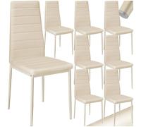 TecTake® Set 8 Sedie Sala da Pranzo in Pelle Sintetica, Sedie da Cucina Eleganti e Comode, Sedie Sala da Pranzo Moderne Stabili e Robuste, Sedie da Pranzo Versatili - Beige