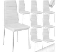 TecTake® Set 8 Sedie Sala da Pranzo in Pelle Sintetica, Sedie da Cucina Eleganti e Comode, Sedie Sala da Pranzo Moderne Stabili e Robuste, Sedie da Pranzo Versatili - Bianco