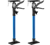 tectake® Set da 2 Tenditore per controtelai asta telescopica, Portata fino a 30 kg, Sostegno Piastre di pressione antiscivolo con snodo sferico a 45° - Regolabile in Altezza 51-115 cm - 2x - Blu