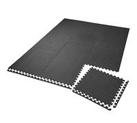 tectake® Set di 12 tappetino palestra di protezione, 61x61 cm cad, tappetino yoga e pilates, EVA espansa, tappeto palestra impermeabili, termoisolanti, insonorizzanti, attrezzi palestra casa - Nero
