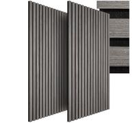 tectake® Set di 2 Pannelli Acustici Effetto Legno, Pannelli Fonoassorbenti Decorativi per Pareti, Set x2 Pannello Fonoassorbente Soffitto, 2 pz Pannello Murale, Design Moderno - Rovere Grigio Chiaro