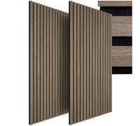 tectake® Set di 2 Pannelli Acustici Effetto Legno, Pannelli Fonoassorbenti Decorativi per Pareti, Set x2 Pannello Fonoassorbente Soffitto, 2 pz Pannello Murale, Design Moderno - Rovere Scuro