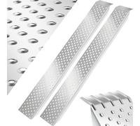 tectake® Set di 2 Rampe di Carico, Antiscivolo, in Acciaio Zincato, Resistente alla Corrosione, Carico Massimo 400 kg, Lunghezza Complessiva Grande, Versatile, Facile da Trasportare e Pulire - 160 cm
