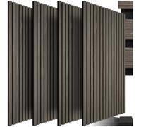 TecTake® Set di 4 Pannelli Acustici Effetto Legno, Pannelli Fonoassorbenti Decorativi per Pareti, Pannelli Fonoassorbenti Soffitto, Pannelli Murali, Design Moderno - Rovere Grigio